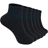 Glory Max 6 Pairs Women Ankle Socks Cotton Solid Color with Cushion for Athletic Running
