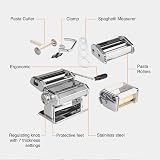 VonShef Manual Pasta Machine Stainless Steel with Clamp, Cutter & Spaghetti view 5