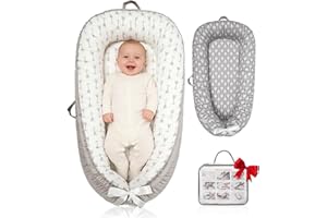 MEINDOOVM Baby Lounger | Organic Cotton Infant Floor Lounger | Reversible, Adjustable & Portable | 2 Assorted Promotional Colors (Gray Arrow & White Arrow) - Random Delivery, Please Confirm Before Ordering