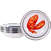 Golden Rabbit Enamelware Tasting Dish Bowls, 4 ounce, Lobster, Set of 6