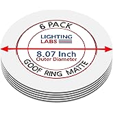 Lighting Labs 6 Pack Matte White Goof Trim Ring for 6" Inch Recessed Can Lighting Down Light, Outer Diameter 8.07 Inches, Inn