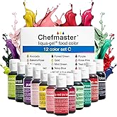 Chefmaster - Liqua-Gel Food Coloring - 12 Color Set C - Fade Resistant - 12 Pack - Vibrant, Eye-Catching Colors, Easy-To-Blen