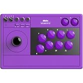 8BitDo Arcade Stick for Switch 2, Switch and Windows PC, Purple | Bluetooth, 2.4G Adapter and Wired USB-C, Dynamic Button Layout, Macro Buttons, Turbo Functionality, Tempered Glass Faceplate