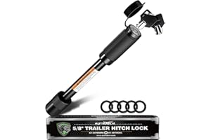 AUTMATCH Trailer Hitch Lock 5/8" - 3" Extra Long Span & Anti-Theft Hitch Locking Pin, Fits Class III IV 2" Receivers, Heavy D