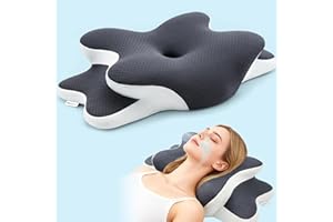 Sleep Apnea Pillow with Neck Pain & Snoring Relief -Orthopedic Cervical Pillow, Ergonomic Contour Memory Foam Pillow for Side