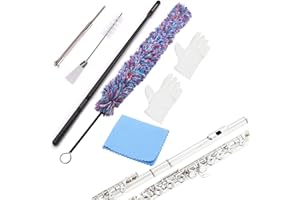 Flute Cleaner Care Cleaning Kit, Flute Cleaning Cotton Cleaning Brush, Flute Cleaning Swabs, Double End Dust Brush, Flute Cle