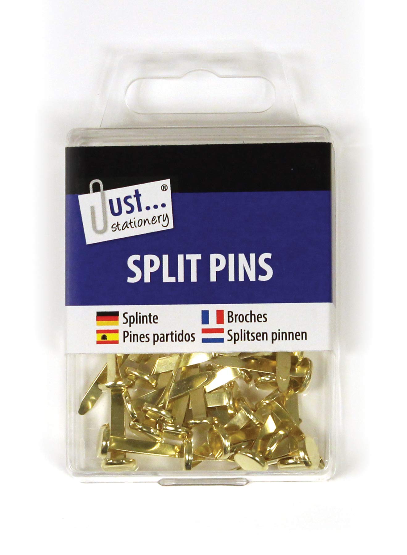 Just stationery Split Pins 50x20mm, Golden/Brass Colour, 20mm