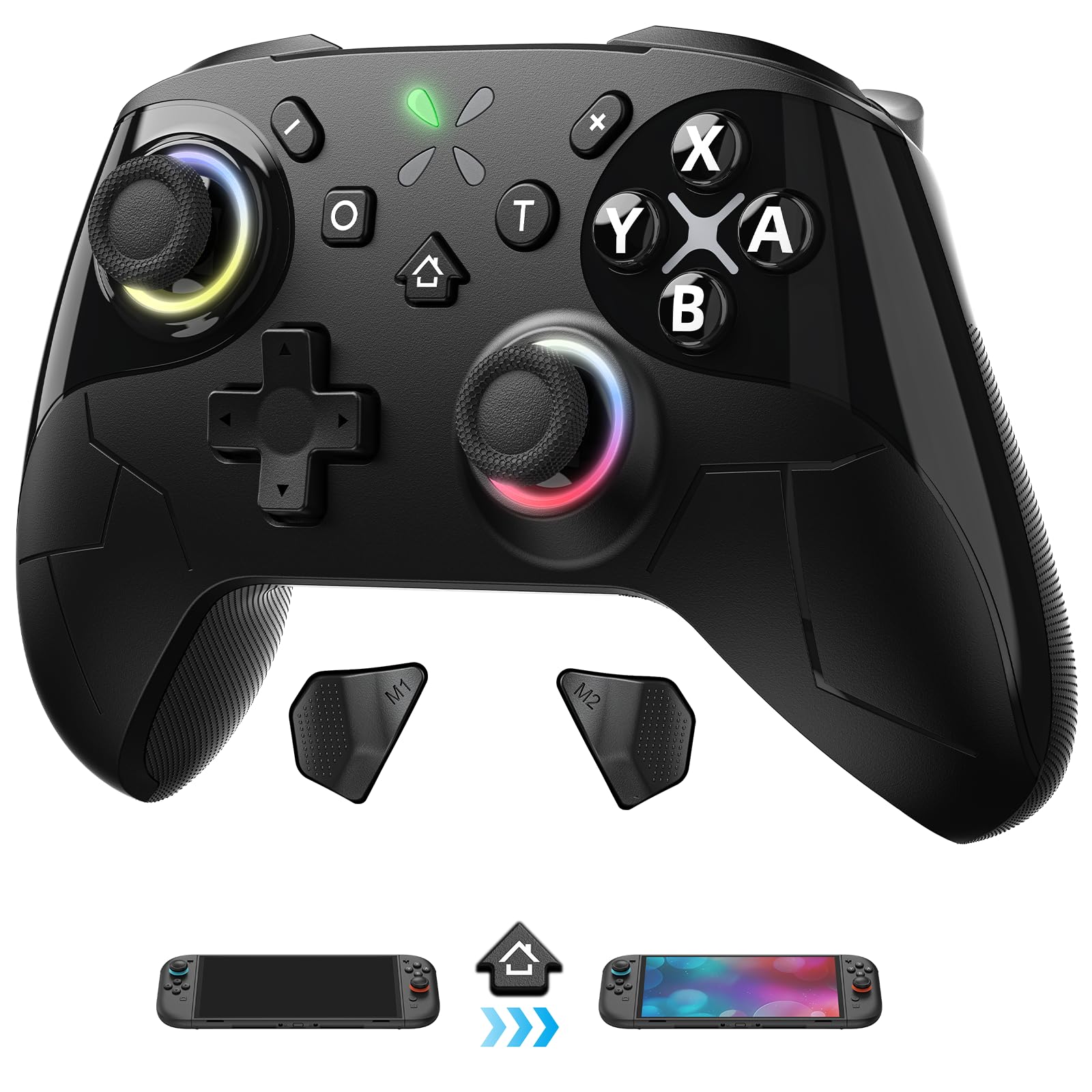 Photo 1 of FASTSNAIL [Wake Up for Switch 2/1 Wireless Controller for Nintendo Switch 2/1/OLED, Hall Effect Joystick P-Controller with 12 RGB/Programming/Motion Control/Gyro Axis/Turbo/Vibration/Screenshot