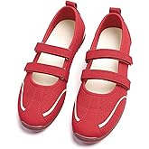 Aogulousdamai Mary Jane Ballet Sneakers for Women Fashion Retro Casual Sneakers Cute Tennis Shoes with Elastic Strap Non Slip Lightweight Comfortable Women's Ballet Flats for Dress Jeans Skirts