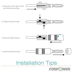 FosPower Banana Plugs 12 Pairs / 24 pcs, Closed
