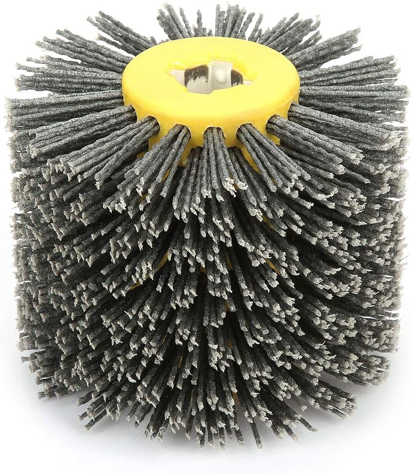 Atyhao Abrasives Wire, Drum Wheel Brush, Brunishing Polishing Wheel for Wooden Furniture Burnishing Polishing Striping Drawing Grit #80