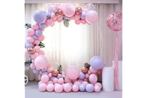 AITUITUI 59" Round Balloon Arch Kit, Collapsible and Reusable PVC Tubes Create Balloon Ring Backdrop Kit for Wedding, Birthday Party, Photo Background, Baby Shower, Festival Decoration-Valentine's Day