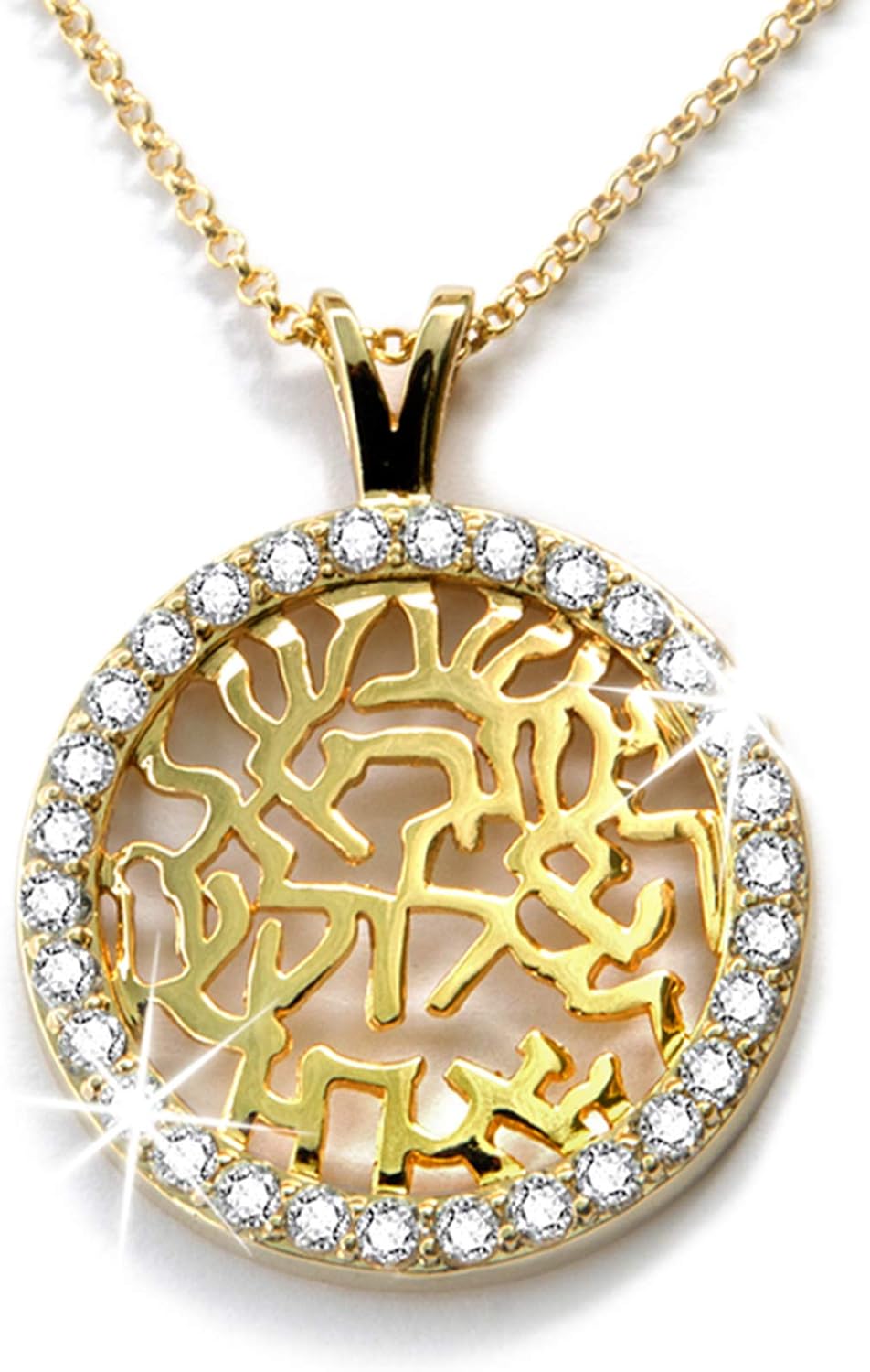 Other Fine Necklaces, Pendants 14K Yellow Gold Shema Israel Jewish