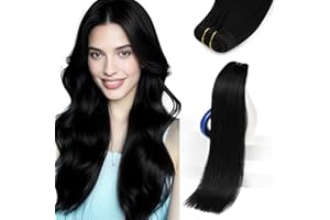 Sunny Hair Weft Hair Extensions Human Hair Straight Sew in Hair Extensions for Women Real Human Hair 24inch Jet Black
