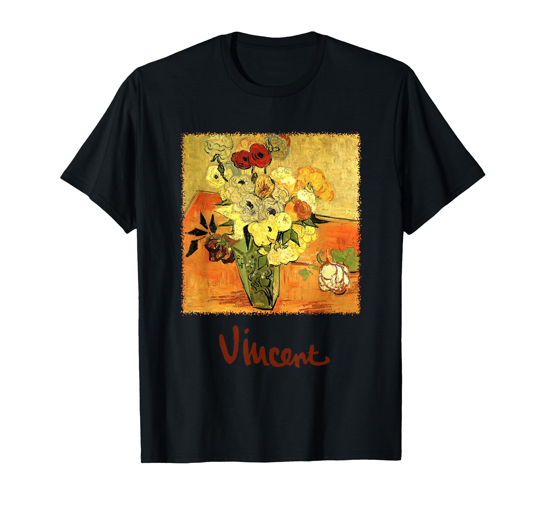 Japanese Vase with Roses and Anemones by Vincent van Gogh T-Shirt