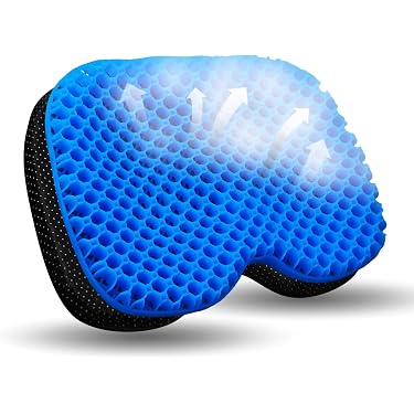 CLISPEED Coussin De Siège En Gel Pour Kayak, Pêche, Bureau – 2 Pièces, Bleu, Avec Ventouses Antidérapantes
