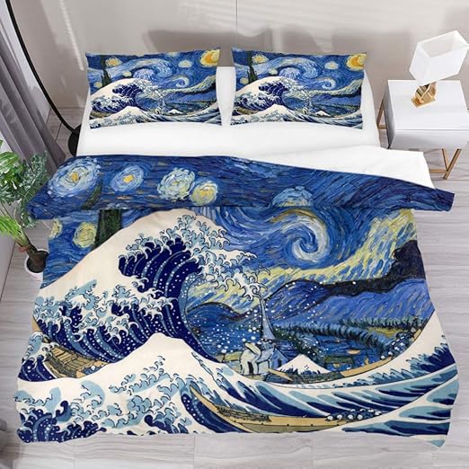 Amazon Com The Great Wave Kanagawa Print Vincent Van Duvet Cover