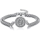 YFN Saint Christopher Bracelet Sterling Silver Religious Protector Bracelet St Christopher Jewelry Gift for Women Men
