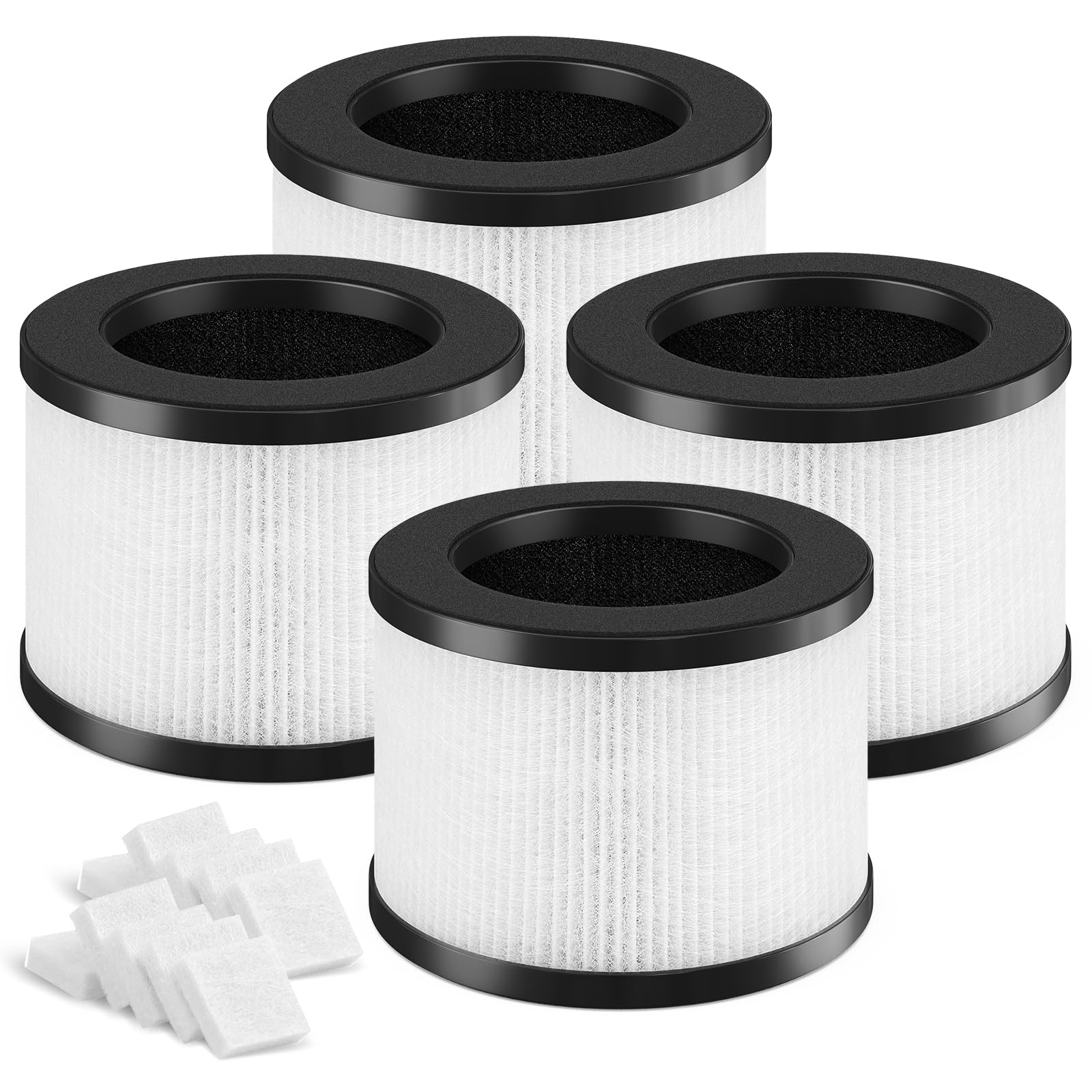 Photo 1 of SAKEGDY TZ-K1 Replacement Filter Compatible with ToLife TZ-K1 Air Clean Purifier, AROEVE MK01 MK06 / Kloudi DH-JH01/FreAire KN-6391RGB?3-in-1 H13 HEPA Filter with Extra 20 Aroma Pads. 4 Pack (White)