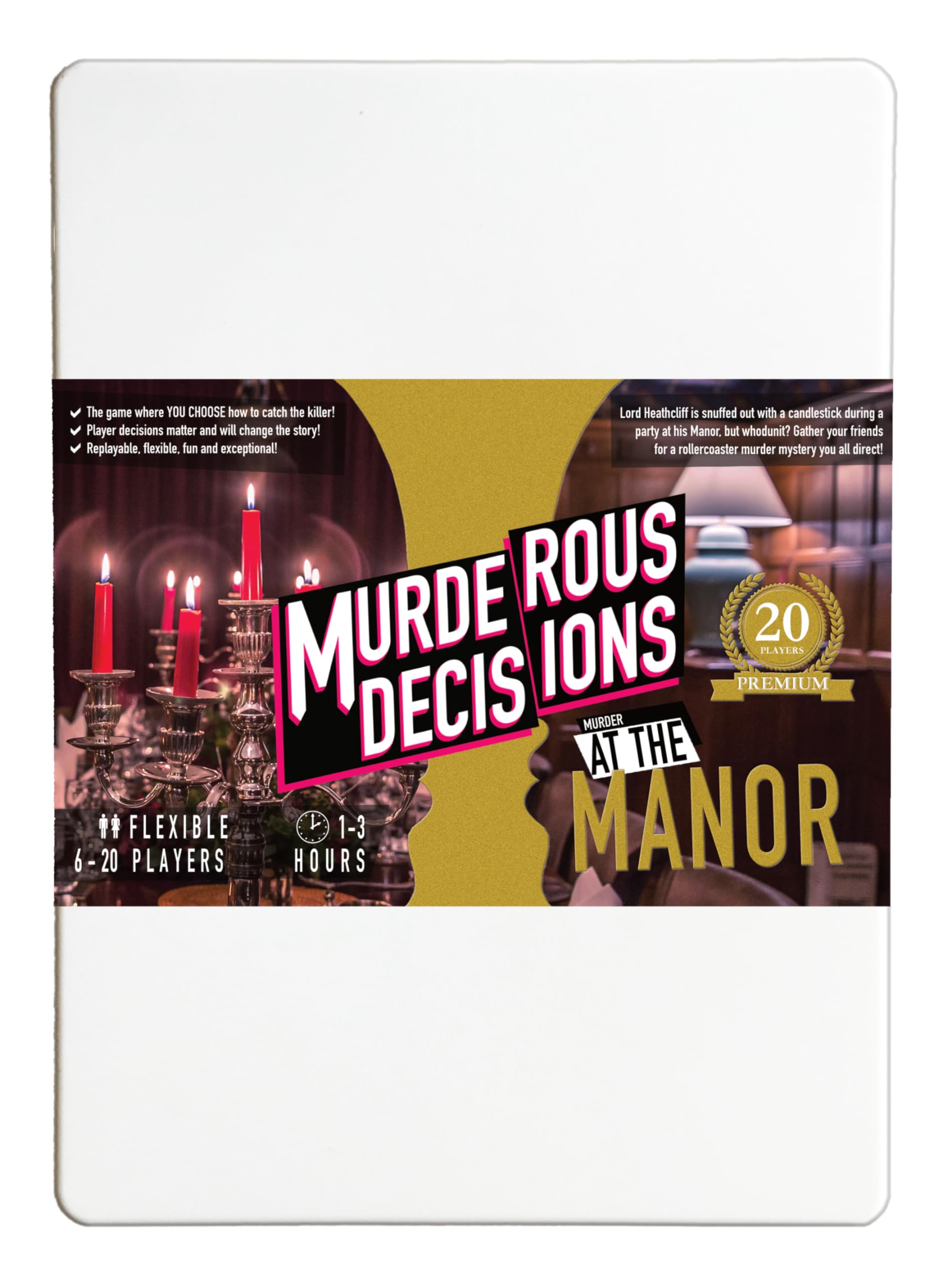 Murder at The Manor Premium (2024) 6-20 Player Flexible Murder Mystery Dinner Party Game