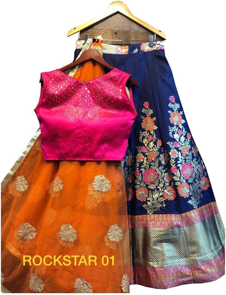 designer Bollywood blue lehenga choli for women ready made blouse 1201