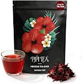 Pipi Tea Hibiscus Tea Bags Organic,100% Natural Organic Hibiscus Tea Bags,Natural Sweet &amp; Sour Flavor,Caffeine-Free,30 Bags (1 Bag)