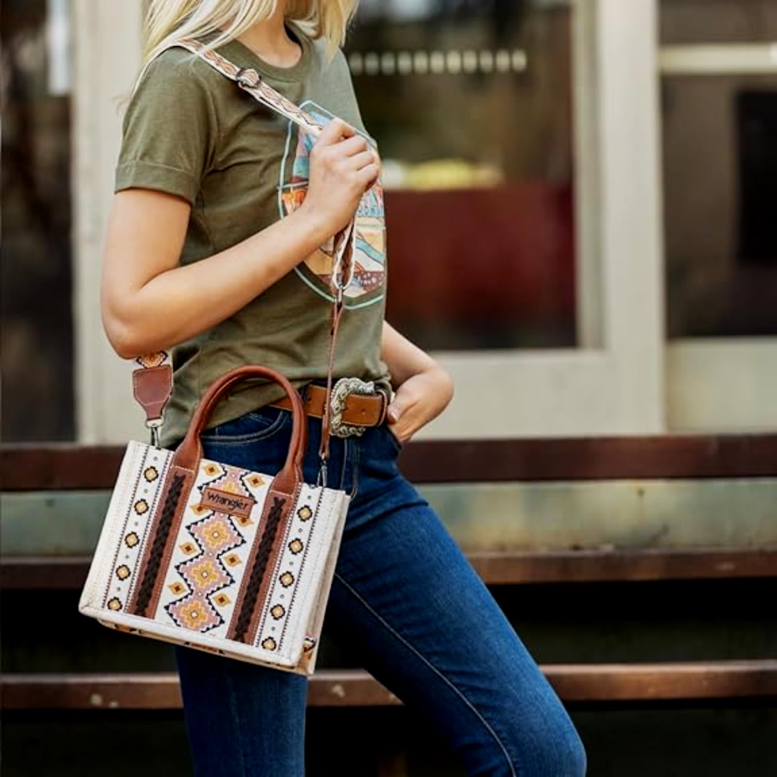 Wrangler Purse Aztec Tote Bag for Women Western Top-handle Hobo Handbags