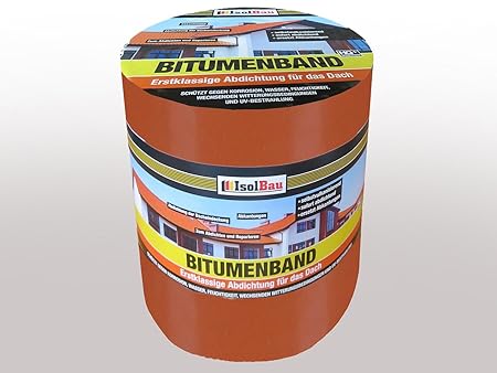 10 m x 300 mm IsolBau Aluminium Bitumenband Dachreparatur Aluminiumband Reparaturband Dach Aluband Selbstklebende Farbe: Zieg