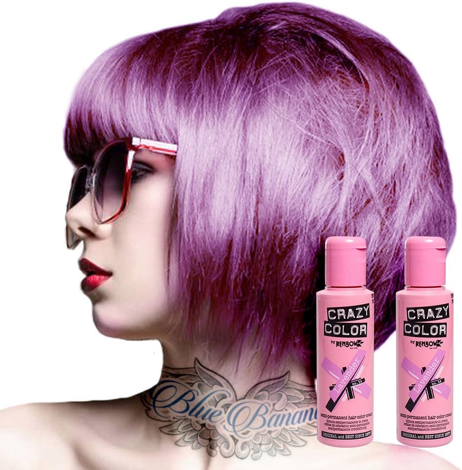 Crazy Color X2 Lavender Hair Dye 100ml Semi-Permanent No Ammonia