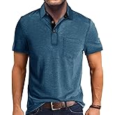 Olidarua Mens Polo Shirts Casual Fashion T-Shirts Short Sleeve Button Up Golf Shirts Tops with Pocket