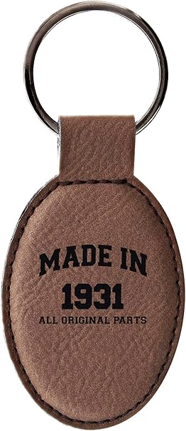 Download Amazon Com 90th Birthday Gifts Made 1931 90th Birthday Gifts For Grandpa Or Grandma Birthday Gifts Leatherette Oval Keychain Key Tag Brown Automotive