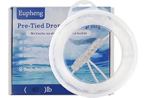 Eupheng Pre-Tied Dropper Loop Fishing Rig, 18" Spacing, 5.5" Loop Size, Ideal for Saltwater & Freshwater Fishing, 20lb-80lb Line Options