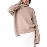 YKR Women's Turtleneck Sweater Chunky Long Sleeve Knitted Pullover High Low Hem Trendy 2025 Fall Winter Basic Jumper Top