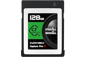 INDMEM CFexpress Type B Card 128GB Digital Memory Card Support 4K/8K RAW Video Recording,Up to 1700/1600 MB/s(Black-128G)