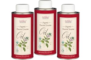 ONETANG Organic Toasted Sesame Oil, Delicious Flavor, All-natural, Expeller-pressed, Non-GMO, Holiday Gifts, 8 fl oz (Pack of
