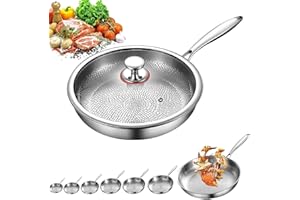 Titanium Pan, Scratch-Resistant Non Stick Titaniums Pans, Titanium Frying Pans for Cooking, Scratch-Resistant, Uncoated, Even