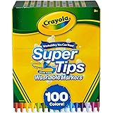 Crayola Super Tips Marker Set (100 Count), Washable Markers, Kids Gifts for Girls & Boys