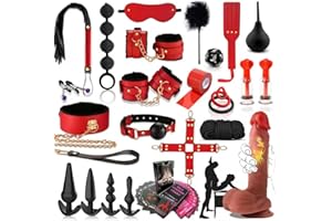 Bdsm sex toys for man women and couples，sex bondage set with Handcuffs Ankle Cuff Collar Blindfold Whip Rope Nipple Clamps Pa