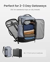 tomtoc Travel Backpack 28L TSA Friendly 16-Inch Laptop Carry On 45x36x20 view 3