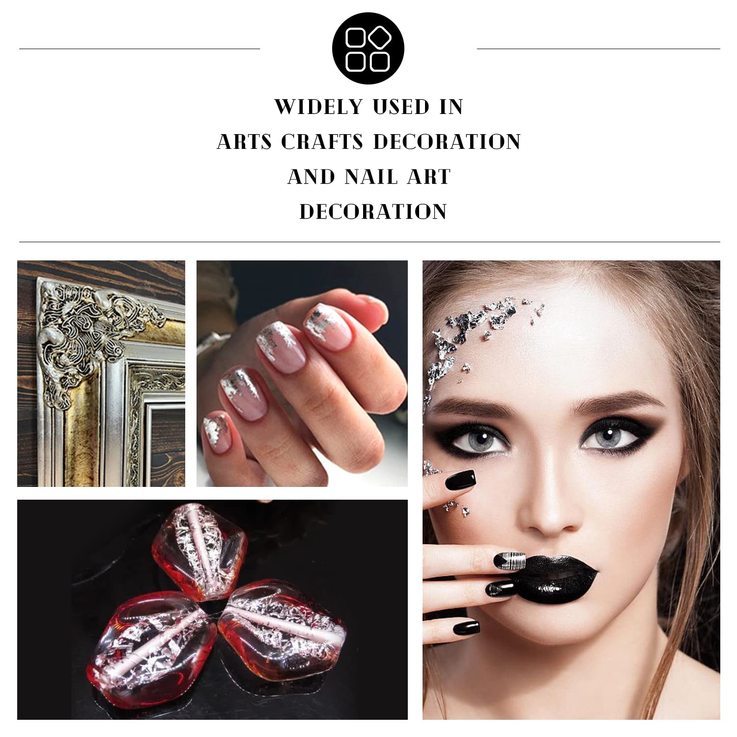 10 Pcs 4.33 X 4.33 Inch Edible Silver Leaf Sheets for Cooking, Dessert, Chocolate, Macaroon, Cake Decoration, Coffee, Cocktail