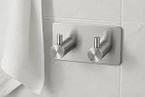 The Bog Standard Double Silver Self Adhesive Hooks - Heavy Duty No Nails view 7