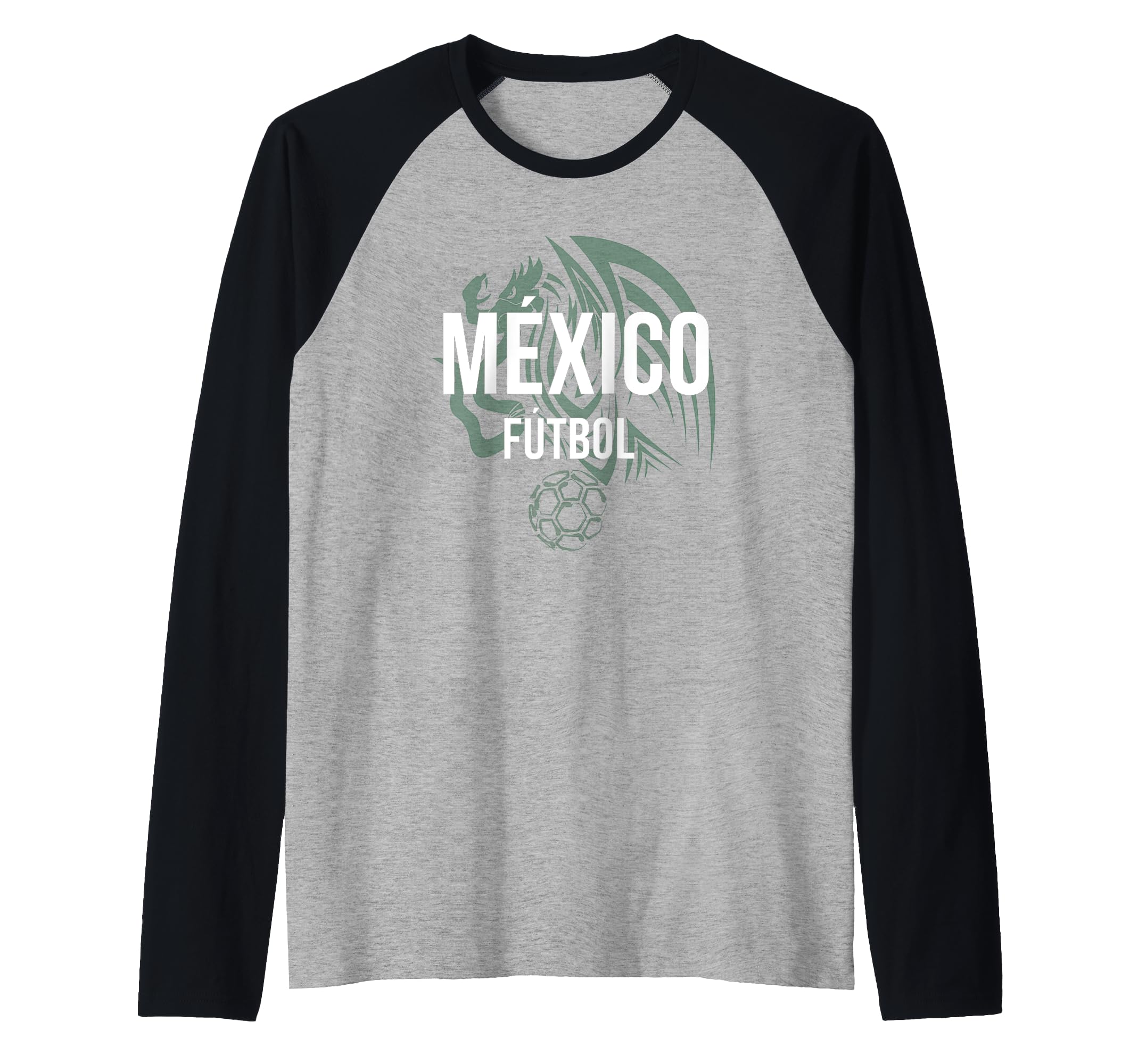 Simple Line Mexico Futbol Raglan Baseball Tee