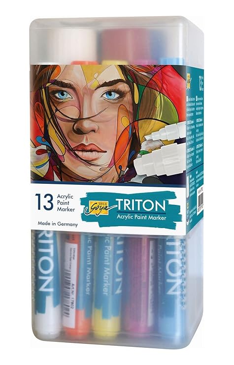 Kreul 17900 - Solo Goya Acrylic Paint Marker, 13 Stifte Power Pack, 9 x Strichstärke ca. 1 - 4 mm und 4 x Strichstärke ca. 15