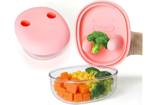 Snack Container No-Mess Snack Box Reusable Stretchable Container with Finger Lid Spill Proof Portable Food Storage Cup for Tr