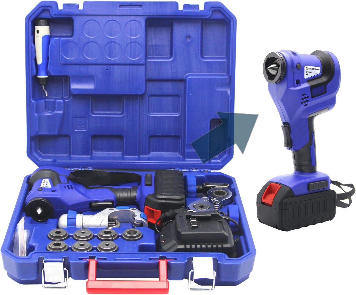 Hanchen CTE800AML Cordless Electric Flaring Tool Kit with Scraper Tube