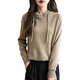 Chanyarn Women's 100% Merino Wool Hoodies 2025 Fall Winter Warm Soft Sweater Long Sleeve Knitted Sweatshirt with Pocket