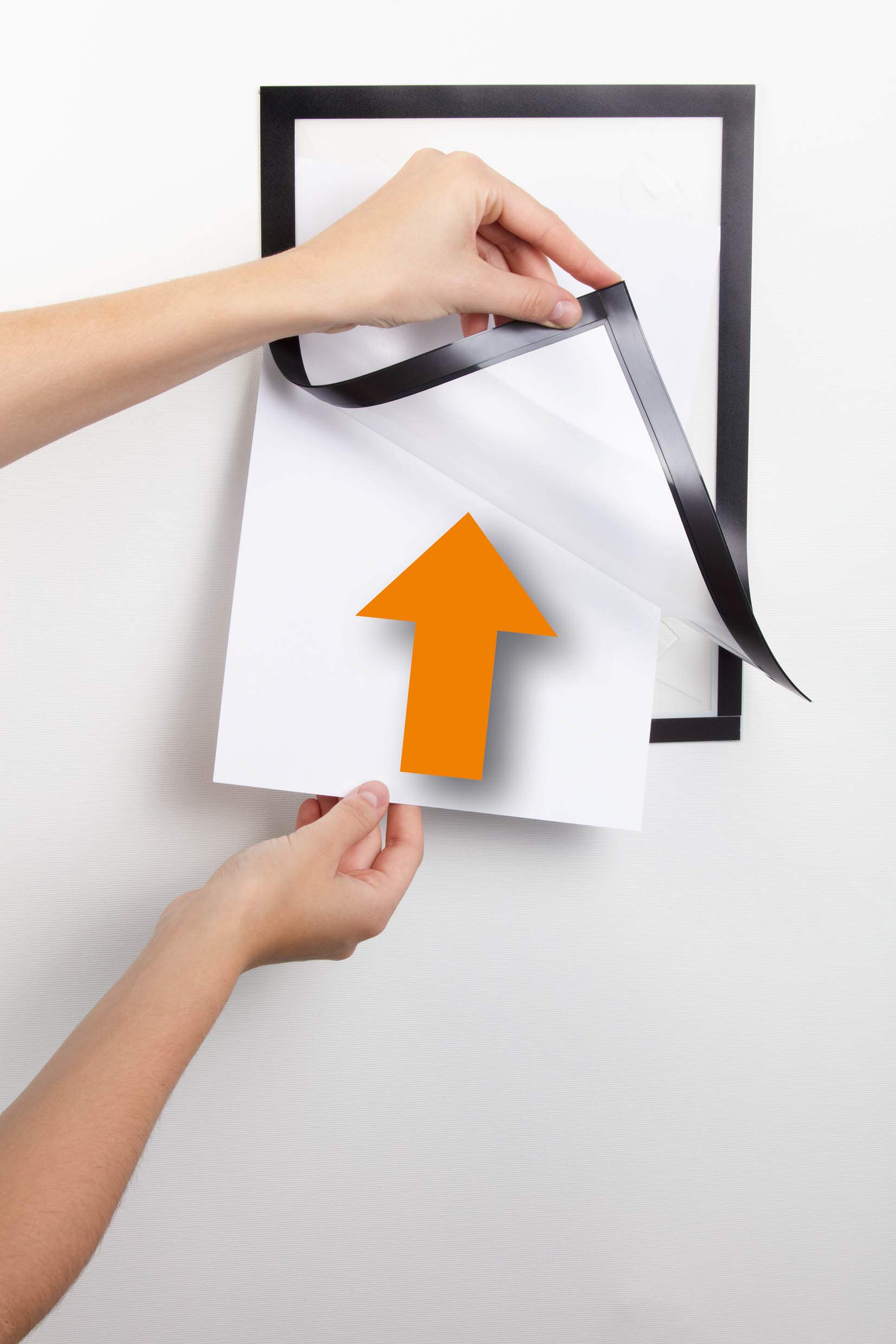 Durable DURAFRAME WALLPAPER Self-Adhesive Magnetic Frame, A4 Black, Pack of 1, For Sensitive Surfaces, Removable, Self-Adhesive Attachment