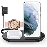 leChivée Wireless Charging Station for Samsung Z Fold 3 / Flip 3, 3 in 1 Wireless Charger Stand for Samsung Watch 4 3 1 Activ