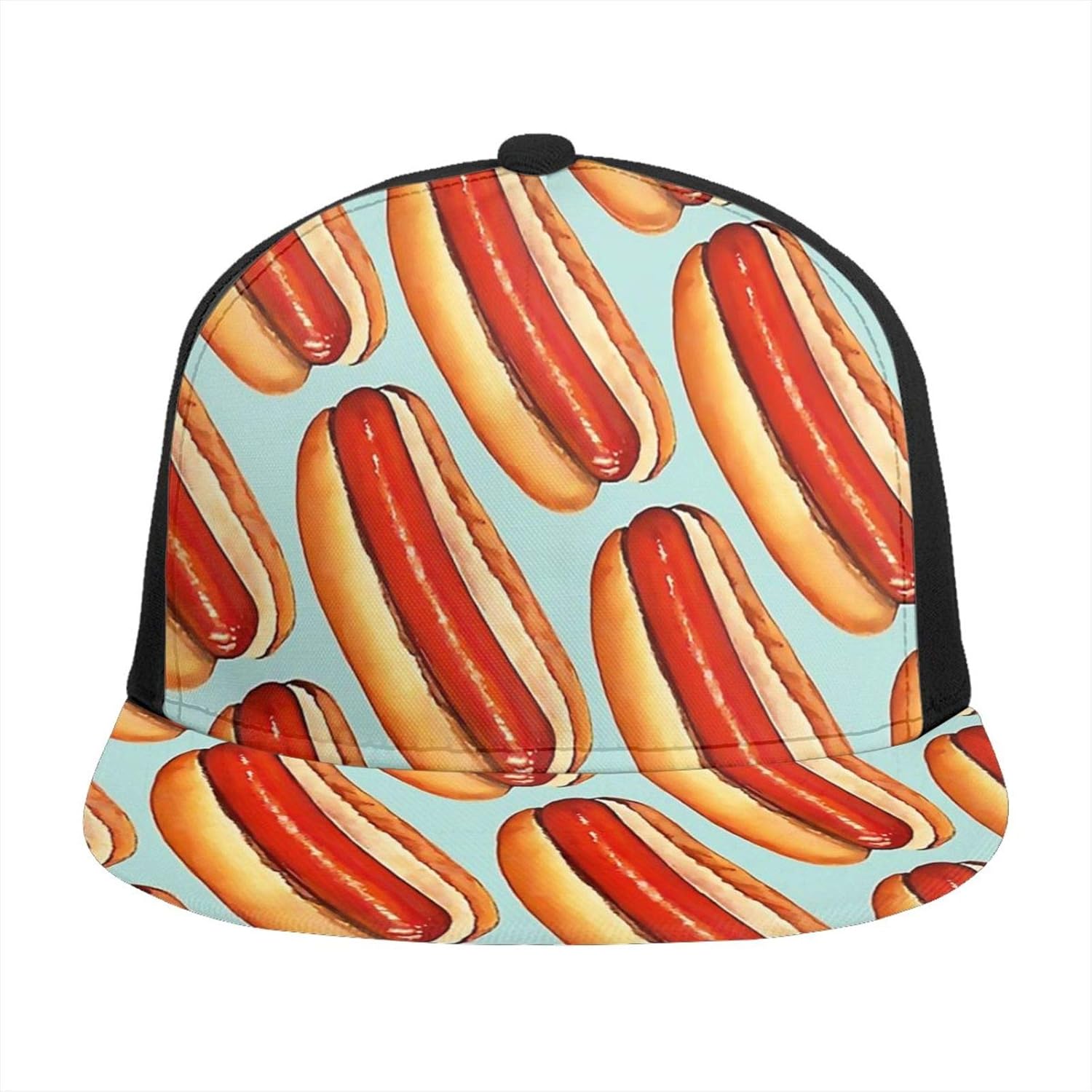 Csmorlee Hotdog Hat Men's Women's Adjustable Washed Twill Ponytail Cap