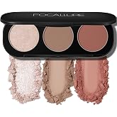 FOCALLURE Blush and Highlighter Palette,3 in 1 Contour Palette,Cruelty-Free Matte Bronzer Powder,Shimmer Illuminator Highlighters for a Glowing Look,#09
